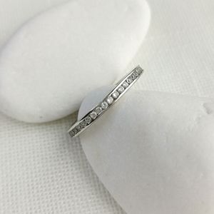 White Sapphire Eternity Ring Stacking Band Wedding Band Size 8